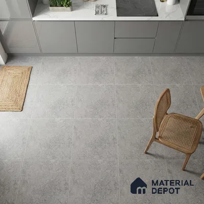 Stone Floor Tile TL 07666 C Prime Rialto Grey 2 ft x 2 ft Punch Finish Anti Skid Outdoor Parking Vitrified Fullbody Tile - 16 mm | Suitable for Bathroom, Corridor, High Traffic Areas