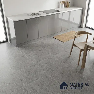 Stone Floor Tile TL 07666 D Prime Rialto Graphite 2 ft x 2 ft Punch Finish Anti Skid Outdoor Parking Vitrified Fullbody Tile - 16 mm | Suitable for Bathroom, Corridor, High Traffic Areas