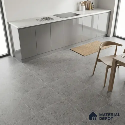 Stone Floor Tile TL 07666 D Prime Rialto Graphite 2 ft x 2 ft Punch Finish Vitrified Fullbody  Tile - 16 mm | Suitable for Living Room, Bedroom & Bathroom