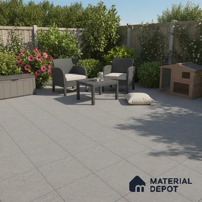 Stone Floor Tile TL 07666 D Prime Rialto Graphite 2 ft x 2 ft Punch Finish Anti Skid Outdoor Parking Vitrified Fullbody Tile - 16 mm | Suitable for Bathroom, Corridor, High Traffic Areas