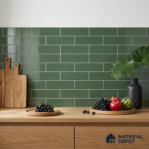 Subway Look Tile TL 07669 E Plain Pine 1 ft x 2.95 inch Designer Tiles Ceramic Glossy Finish - 9 mm