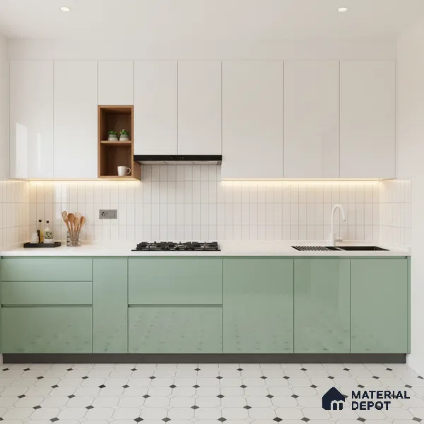 Subway Look  Tile TL 07669 Plain Bianco 1 ft x 2.95 inch Designer Tiles Ceramic Glossy Finish - 9 mm