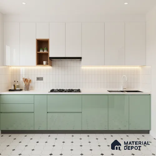 Subway Look Tile TL 07669 Plain Bianco 1 ft x 2.95 inch Designer Tiles Ceramic Glossy Finish - 9 mm