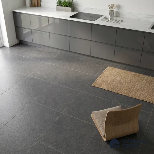Stone Floor Tile TL 07671 C Meta Stone Nero 2 ft x 2 ft Matte Finish Vitrified Tile - 9 mm | 10 Random Design | Suitable For Bathroom, Terrace & Balcony