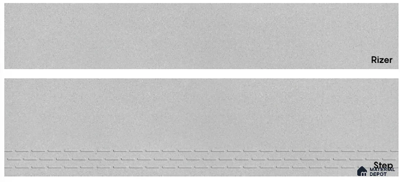 Cement Look Rock Dove 4 ft x1 ft Step Tile Satin Matte Finish TL 07680 B Vitrified Full Body - 11 mm