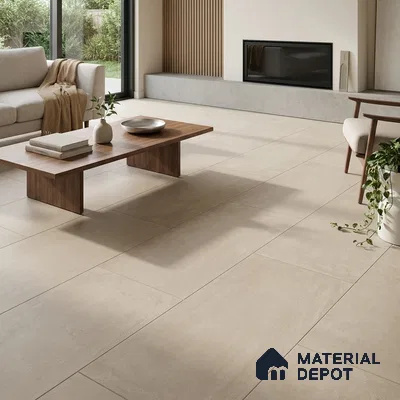 Cement Wall & Floor Tile TL 07686 Latte Beige 4 ft x 2 ft Matte Finish Tile - 8.5 mm | Suitable For Living Room, Hall, Bedroom
