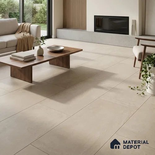 Cement Wall & Floor Tile TL 07686 Latte Beige 4 ft x 2 ft Matte Finish Tile - 8.5 mm | Suitable For Living Room, Hall, Bedroom