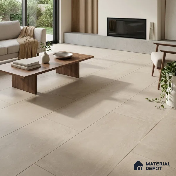 Cement Wall & Floor Tile TL 07686 Latte Beige 4 ft x 2 ft Matte Finish Tile - 8.5 mm | Suitable For Living Room, Hall, Bedroom