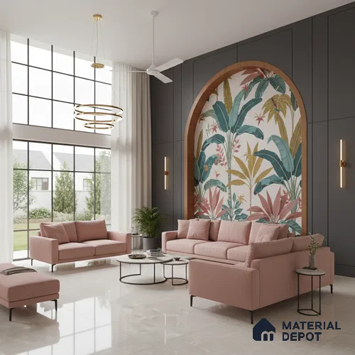 Marble Floor & Wall Tile TL 07688 Galaxy Grey 6 ft x 4 ft Carving Glossy Finish Vitrified Large Format Tile - 9 mm | Suitable for Living Room, Bedroom, Bathroom | Adhesive and Spacers Must be Used During Installation
