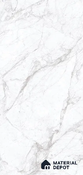 White Marble Floor & Wall Tile TL 07689 Statuario Romana 5.2 ft x 2.6 ft Vitrified Satin Finish - 9 mm | | Suitable for Living Room, Bedroom, Bathroom