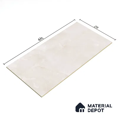 Marble Onyx Wall & Floor Tile TL 07691 B Antique Ivory 4 ft x 2 ft Matte Finish Vitrified Tile - 9 mm | Suitable For Living Room, Bedroom, Kitchen