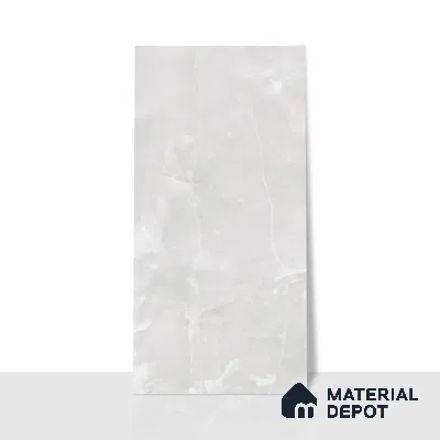 Marble Onyx Wall & Floor Tile TL 07691 Cool White 4 ft x 2 ft Matte Finish Vitrified Tile - 9 mm | Suitable For Living Room, Bedroom, Kitchen