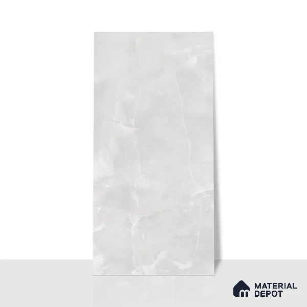 Marble Onyx Wall & Floor Tile TL 07691 Cool White 4 ft x 2 ft Matte Finish Vitrified Tile - 9 mm | Suitable For Living Room, Bedroom, Kitchen