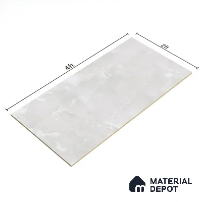 Marble Onyx Wall & Floor Tile TL 07691 Cool White 4 ft x 2 ft Matte Finish Vitrified Tile - 9 mm | Suitable For Living Room, Bedroom, Kitchen