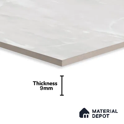 Marble Onyx Wall & Floor Tile TL 07691 Cool White 4 ft x 2 ft Matte Finish Vitrified Tile - 9 mm | Suitable For Living Room, Bedroom, Kitchen