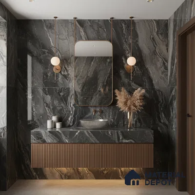 Marble Floor & Wall Tile TL 07692 Frappuchino Natural 4 ft x 2 ft High Gloss Finish Vitrified Tile - 9 mm | Suitable for Living Room, Bedroom & Bathroom