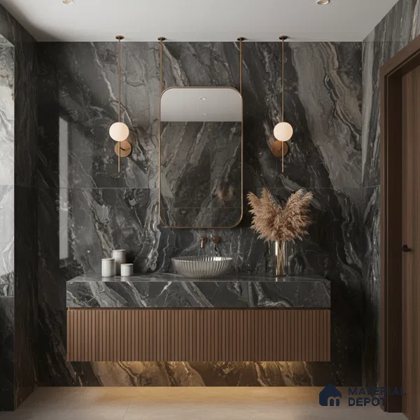 Marble Floor & Wall Tile TL 07692 Frappuchino Natural 4 ft x 2 ft High Gloss Finish Vitrified Tile - 9 mm | Suitable for Living Room, Bedroom & Bathroom