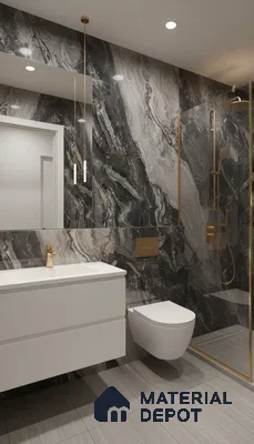 Marble Floor & Wall Tile TL 07692 Frappuchino Natural 4 ft x 2 ft High Gloss Finish Vitrified Tile - 9 mm | Suitable for Living Room, Bedroom & Bathroom