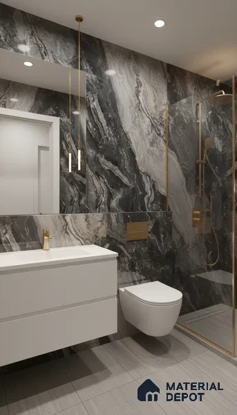 Marble Floor & Wall Tile TL 07692 Frappuchino Natural 4 ft x 2 ft High Gloss Finish Vitrified Tile - 9 mm | Suitable for Living Room, Bedroom & Bathroom