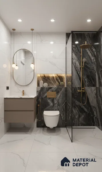Marble Floor & Wall Tile TL 07692 Frappuchino Natural 4 ft x 2 ft High Gloss Finish Vitrified Tile - 9 mm | Suitable for Living Room, Bedroom & Bathroom