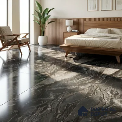 Marble Floor & Wall Tile TL 07692 Frappuchino Natural 4 ft x 2 ft High Gloss Finish Vitrified Tile - 9 mm | Suitable for Living Room, Bedroom & Bathroom