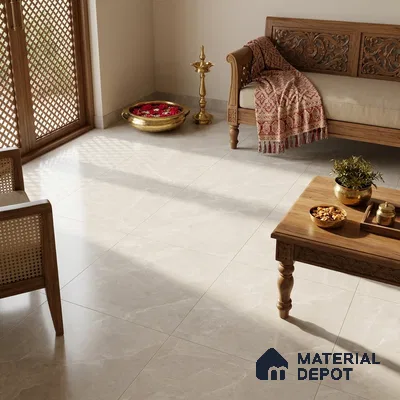 Marble Tundra Grey Wall & Floor Tile TL 07693 Dove Grey 4 ft x 2 ft Matte Finish Vitrified Tile - 9 mm | Suitable For Living Room, Bedroom, Kitchen