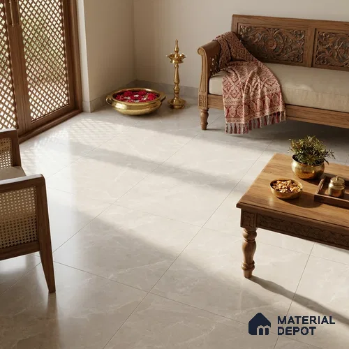 Marble Tundra Grey Wall & Floor Tile TL 07693 Dove Grey 4 ft x 2 ft Matte Finish Vitrified Tile - 9 mm | Suitable For Living Room, Bedroom, Kitchen