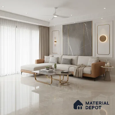 Marble Floor & Wall Tile TL 07693 C SGH Italian Galaxy 6 ft x 4 ft Glossy Finish Vitrified Tile - 9 mm | Suitable For living Room, Bedroom, Bathroom | Adhesive and Spacers Must be Used During Installation