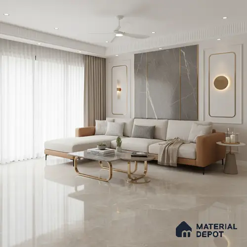 Marble Floor & Wall Tile TL 07693 C SGH Italian Galaxy 6 ft x 4 ft Glossy Finish Vitrified Tile - 9 mm | Suitable For living Room, Bedroom, Bathroom | Adhesive and Spacers Must be Used During Installation