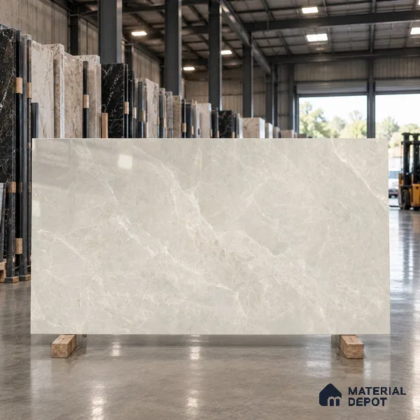 Marble Wall & Floor Tile TL 07693 D Grey 6 ft x 4 ft Glossy Finish Vitrified Tile - 15 mm | Suitable For Living Room, Bedroom, Bathroom | Adhesive and Spacers Must be Used During Installation