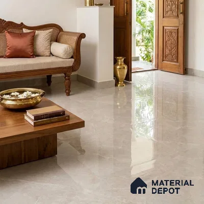 Marble Wall & Floor Tile TL 07693 D Grey 6 ft x 4 ft Glossy Finish Vitrified Tile - 15 mm | Suitable For Living Room, Bedroom, Bathroom | Adhesive and Spacers Must be Used During Installation