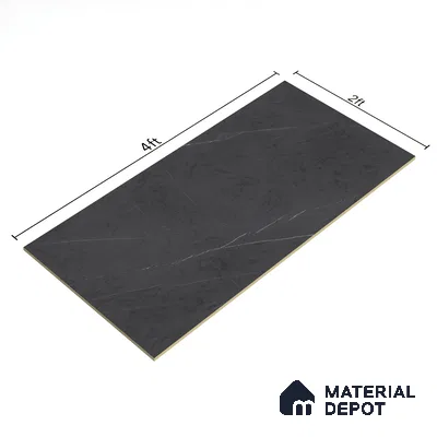 Marble Nero Marquina Wall & Floor Tile TL 07694 Charcoal Grey 4 ft x 2 ft Matte Finish Vitrified Tile - 9 mm | Suitable For Living Room, Bedroom, Kitchen