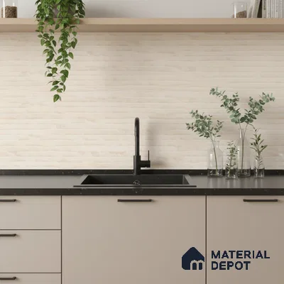 Punch Wall Tile TL 07704 Beige 2 ft x 1 ft Matte Finish Ceramic Tile - 10 mm | Suitable For Balcony, Kitchen & Bathroom