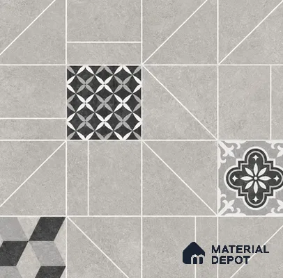 Moroccan Look Wall & Floor Tile TL 07748 B 401 HL 2 ft x 2 ft Vitrified Carving Matte Finish Tile - 9 mm | Random Design | Suitable For Courtyard, Balcony, Corridor | Please Expect a Slight Variation of Pattern