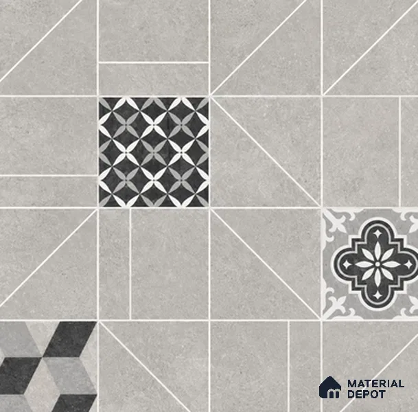 Moroccan Look Wall & Floor Tile TL 07748 B 401 HL 2 ft x 2 ft Vitrified Carving Matte Finish Tile - 9 mm | Random Design | Suitable For Courtyard, Balcony, Corridor | Please Expect a Slight Variation of Pattern