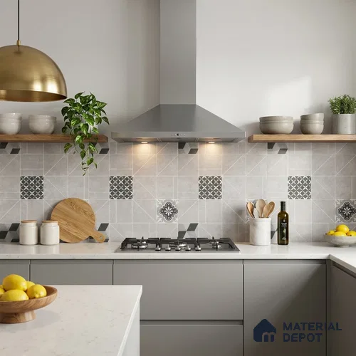 Moroccan Look Wall & Floor Tile TL 07748 B 401 HL 2 ft x 2 ft Vitrified Carving Matte Finish Tile - 9 mm | Random Design | Suitable For Courtyard, Balcony, Corridor | Please Expect a Slight Variation of Pattern