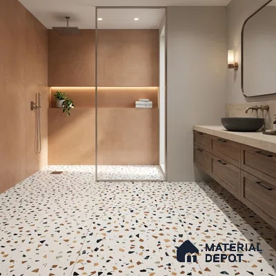 Terrazzo Floor Tile TL 07792 B 2303 1.64 ft x 1.64 ft Vitrified Matte Finish Tile - 12 mm |  Random 4 | Suitable for Outdoor Parking, Terrace, Balcony | Pattern Alignment May Vary | 2-3 mm Spacer is Mandatory