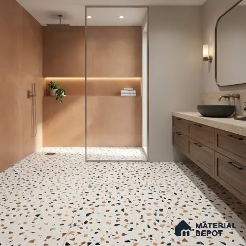 Terrazzo Floor Tile TL 07792 B 2303 1.64 ft x 1.64 ft Vitrified Matte Finish Tile - 12 mm |  Random 4 | Suitable for Outdoor Parking, Terrace, Balcony | Pattern Alignment May Vary | 2-3 mm Spacer is Mandatory