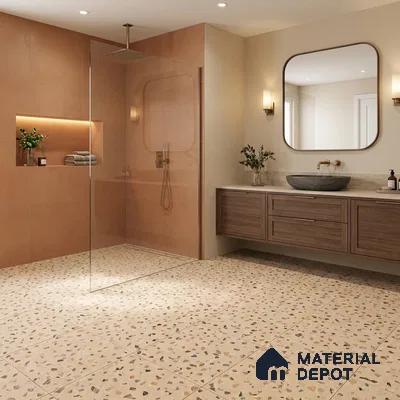 Terrazzo Floor Tile TL 07792 C 2305 1.64 ft x 1.64 ft Vitrified Matte Finish Tile - 12 mm |  Random 4 | Suitable for Outdoor Parking, Terrace, Balcony | Pattern Alignment May Vary | 2-3 mm Spacer is Mandatory