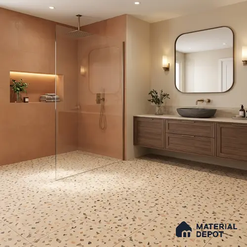 Terrazzo Floor Tile TL 07792 C 2305 1.64 ft x 1.64 ft Vitrified Matte Finish Tile - 12 mm |  Random 4 | Suitable for Outdoor Parking, Terrace, Balcony | Pattern Alignment May Vary | 2-3 mm Spacer is Mandatory