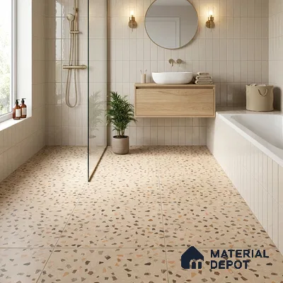 Terrazzo Floor Tile TL 07792 C 2305 1.64 ft x 1.64 ft Vitrified Matte Finish Tile - 12 mm |  Random 4 | Suitable for Outdoor Parking, Terrace, Balcony | Pattern Alignment May Vary | 2-3 mm Spacer is Mandatory