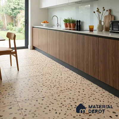 Terrazzo Floor Tile TL 07792 C 2305 1.64 ft x 1.64 ft Vitrified Matte Finish Tile - 12 mm |  Random 4 | Suitable for Outdoor Parking, Terrace, Balcony | Pattern Alignment May Vary | 2-3 mm Spacer is Mandatory