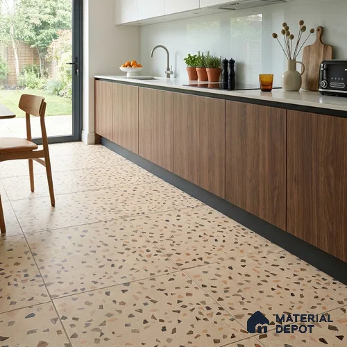 Terrazzo Floor Tile TL 07792 C 2305 1.64 ft x 1.64 ft Vitrified Matte Finish Tile - 12 mm |  Random 4 | Suitable for Outdoor Parking, Terrace, Balcony | Pattern Alignment May Vary | 2-3 mm Spacer is Mandatory