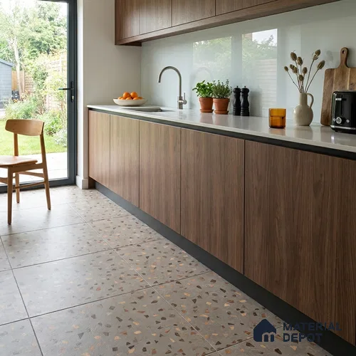 Terrazzo Floor Tile TL 07792 D 2306 1.64 ft x 1.64 ft Vitrified Matte Finish Tile - 12 mm |  Random 4 | Suitable for Outdoor Parking, Terrace, Balcony | Pattern Alignment May Vary | 2-3 mm Spacer is Mandatory