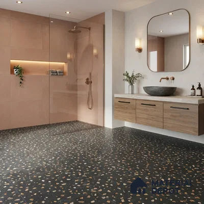 Terrazzo Floor Tile TL 07792 E 2308 1.64 ft x 1.64 ft Vitrified Matte Finish Tile - 12 mm |  Random 4 | Suitable for Outdoor Parking, Terrace, Balcony | Pattern Alignment May Vary | 2-3 mm Spacer is Mandatory