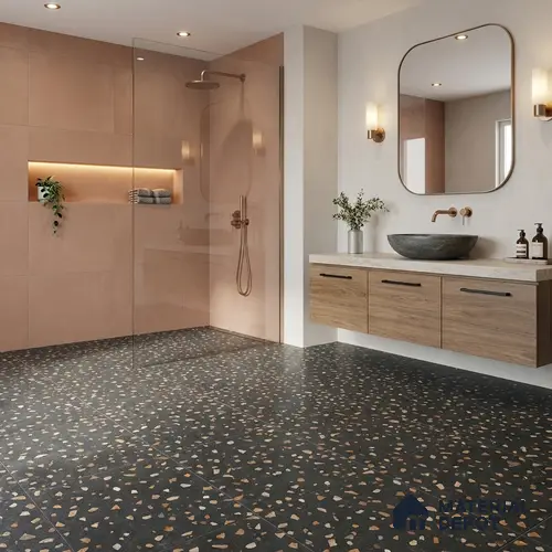 Terrazzo Floor Tile TL 07792 E 2308 1.64 ft x 1.64 ft Vitrified Matte Finish Tile - 12 mm |  Random 4 | Suitable for Outdoor Parking, Terrace, Balcony | Pattern Alignment May Vary | 2-3 mm Spacer is Mandatory