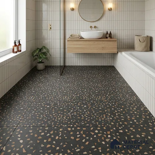 Terrazzo Floor Tile TL 07792 E 2308 1.64 ft x 1.64 ft Vitrified Matte Finish Tile - 12 mm |  Random 4 | Suitable for Outdoor Parking, Terrace, Balcony | Pattern Alignment May Vary | 2-3 mm Spacer is Mandatory