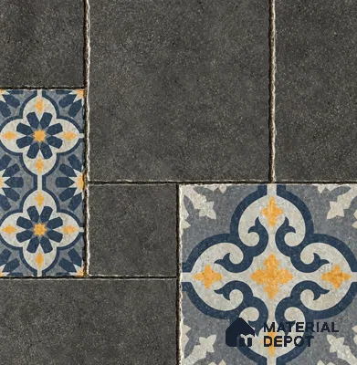Moroccan Look Floor Tile TL 07794 B Madox Graphite 2 ft x 2 ft Vitrified Matte Finish Tile - 12 mm |  Random 2 | Suitable for Courtyard, Parking, Balcony | Please Expect a Slight Variation of Pattern