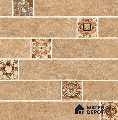 Moroccan Look Floor Tile TL 07795 Omega Gardenia 2 ft x 2 ft Vitrified Matte Finish Tile - 12 mm |  Random 2 | Suitable for Parking, Courtyard, Balcony | Please Expect a Slight Variation of Pattern