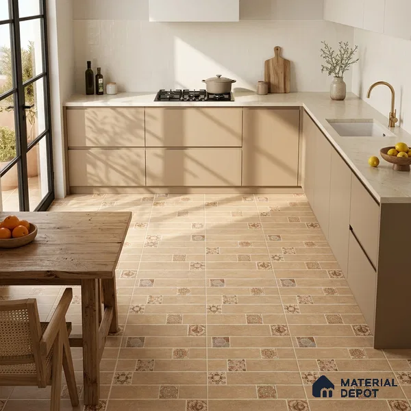 Moroccan Look Floor Tile TL 07795 Omega Gardenia 2 ft x 2 ft Vitrified Matte Finish Tile - 12 mm |  Random 2 | Suitable for Parking, Courtyard, Balcony | Please Expect a Slight Variation of Pattern